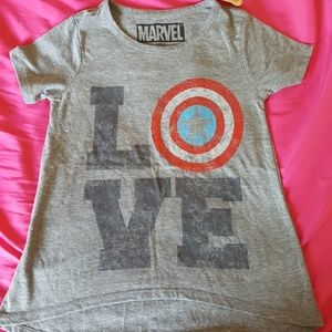 Girls Marvel Captain America Shirt NWT